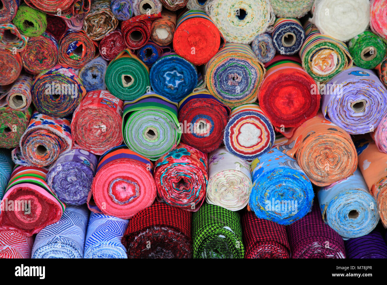 Thailand, Bangkok, Phahurat, textile shop, Stock Photo