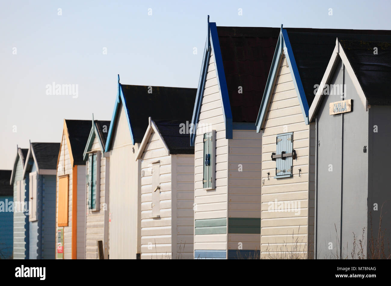 Beach huts at Heacham on the Norfolk coast Stock Photo Alamy