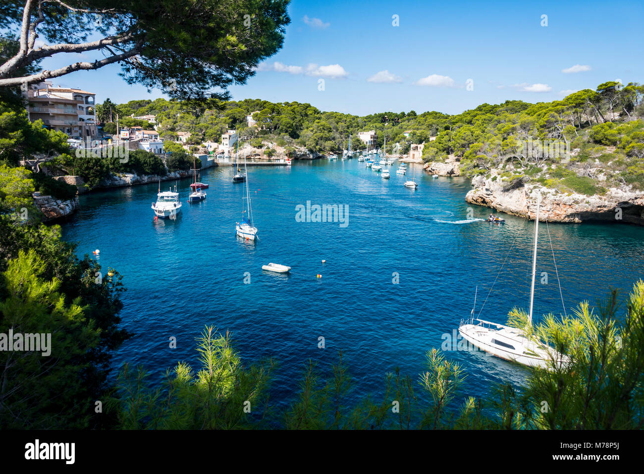 Beautiful bay of Cala Llombards, Santanyi, Mallorca, Balearic Islands, Spain, Mediterranean, Europe Stock Photo