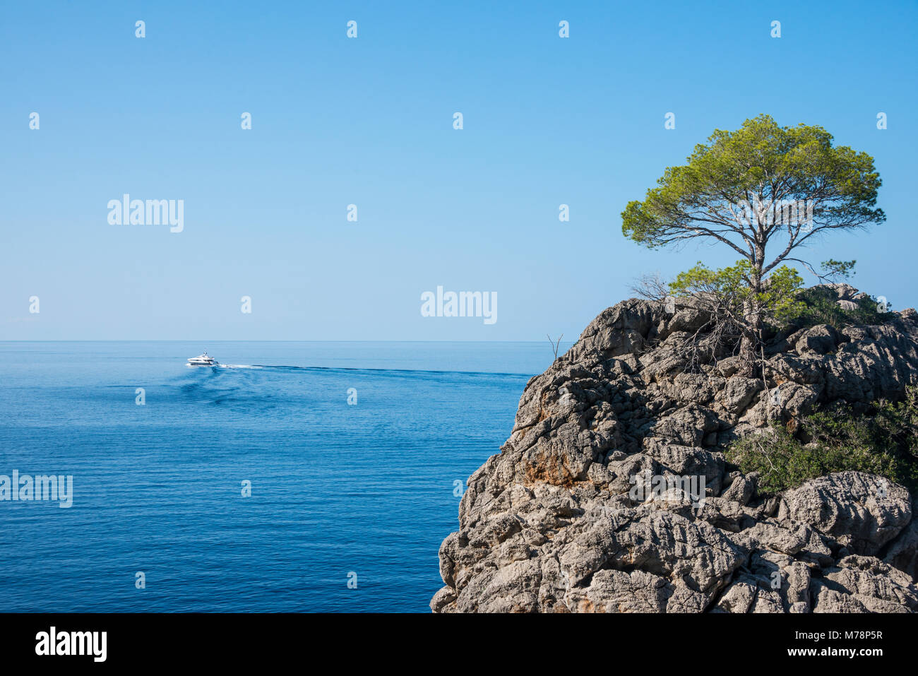 Crystal clear water in Sa Calobra, Tramuntana mountains, UNESCO World Heritage Site, Mallorca, Balearic Islands, Spain, Mediterranean, Europe Stock Photo