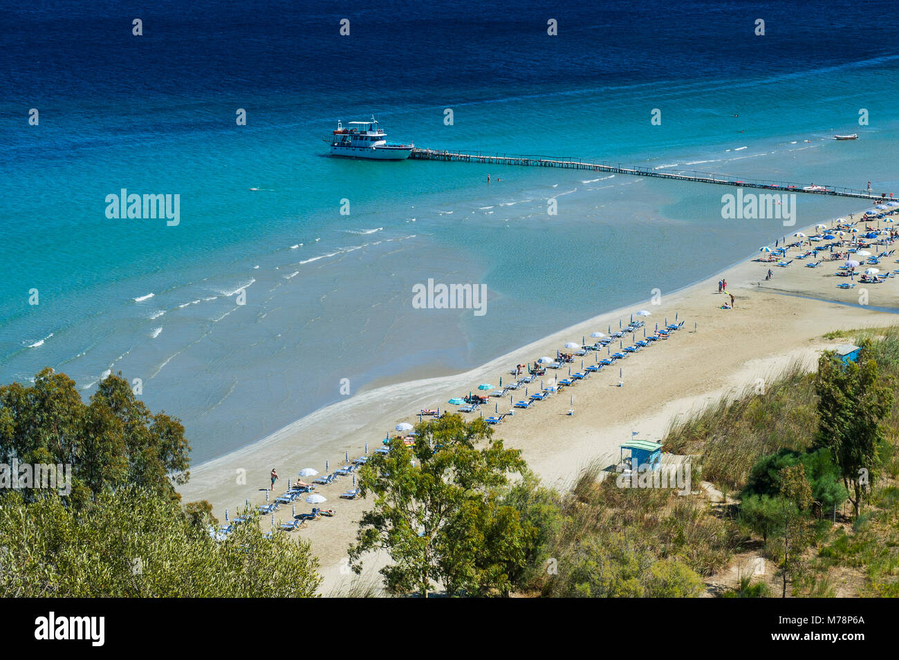 View over Apraos Beach, northern Corfu, Ionian islands, Greek Islands, Greece, Europe Stock Photo