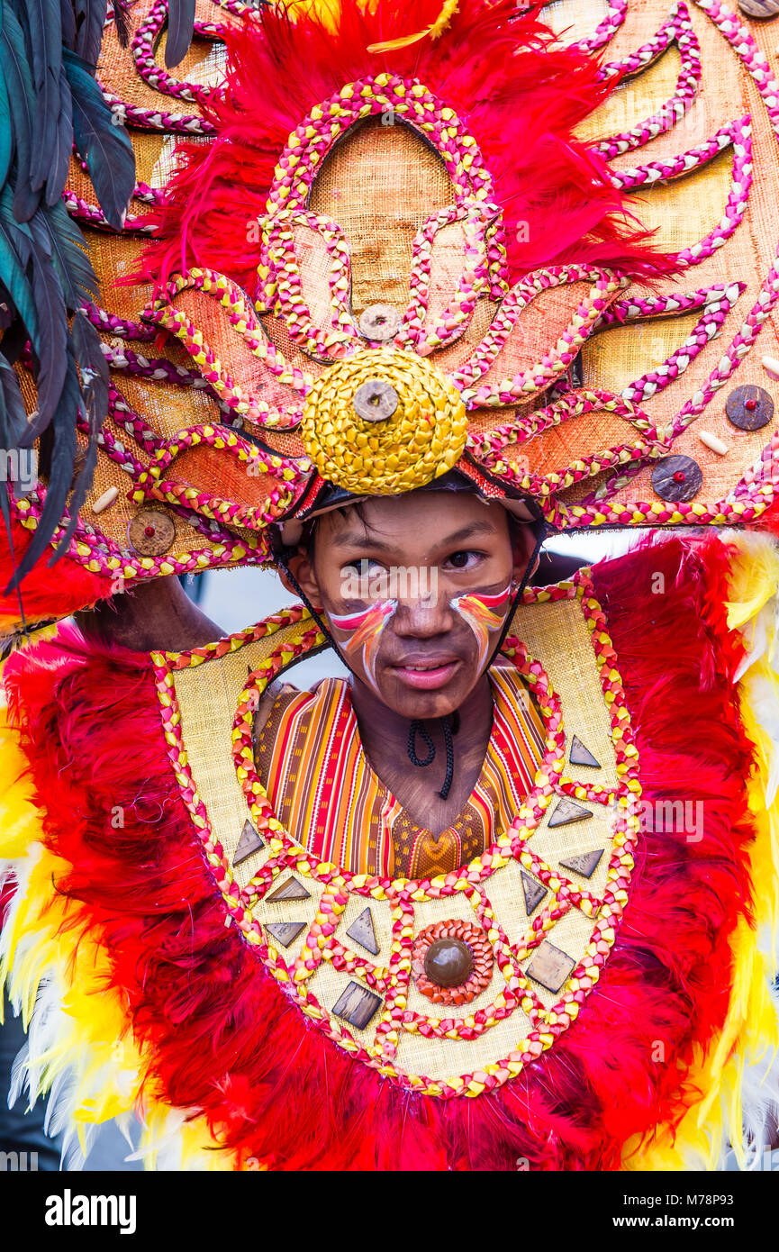 Participant in the Dinagyang Festival in Iloilo Philippines Stock Photo Alamy