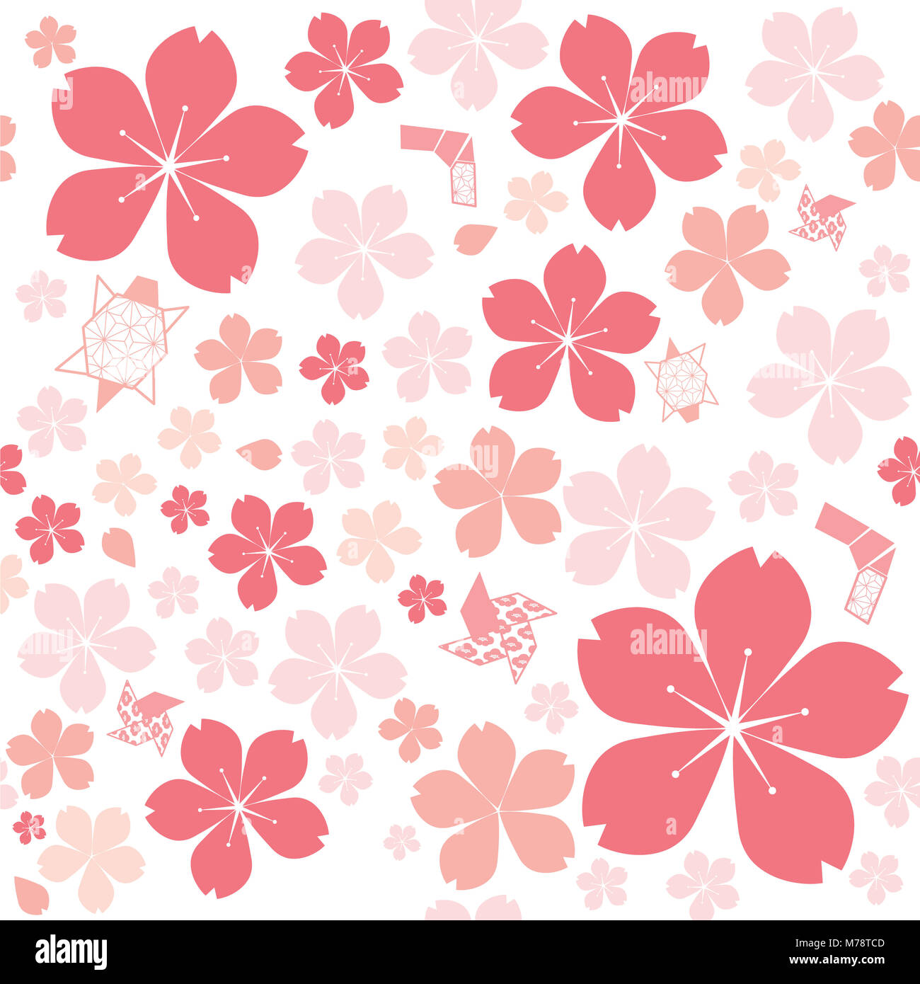 Cherry blossom vector. Pink floral pattern background Stock Photo Alamy
