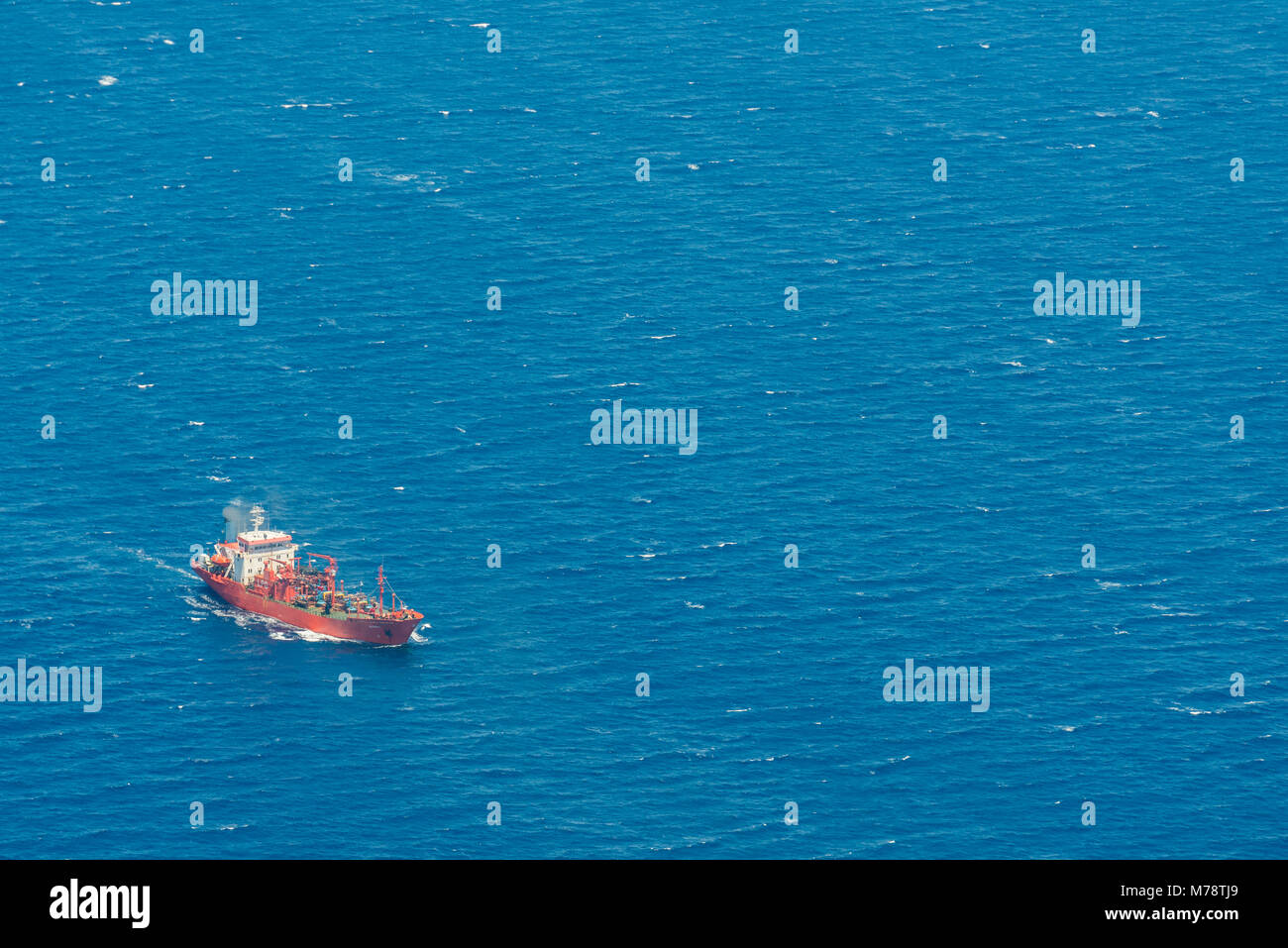 Aerial image of Altera 1 LPG tanker vessel at the mediterranean sea ...