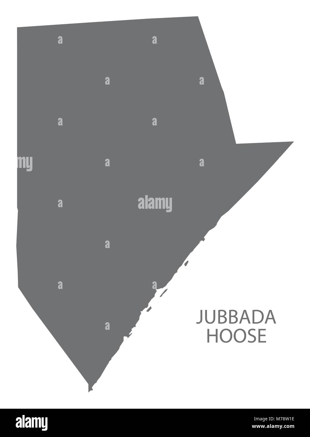 Jubbada Hoose map of Somalia grey illustration shape Stock Vector