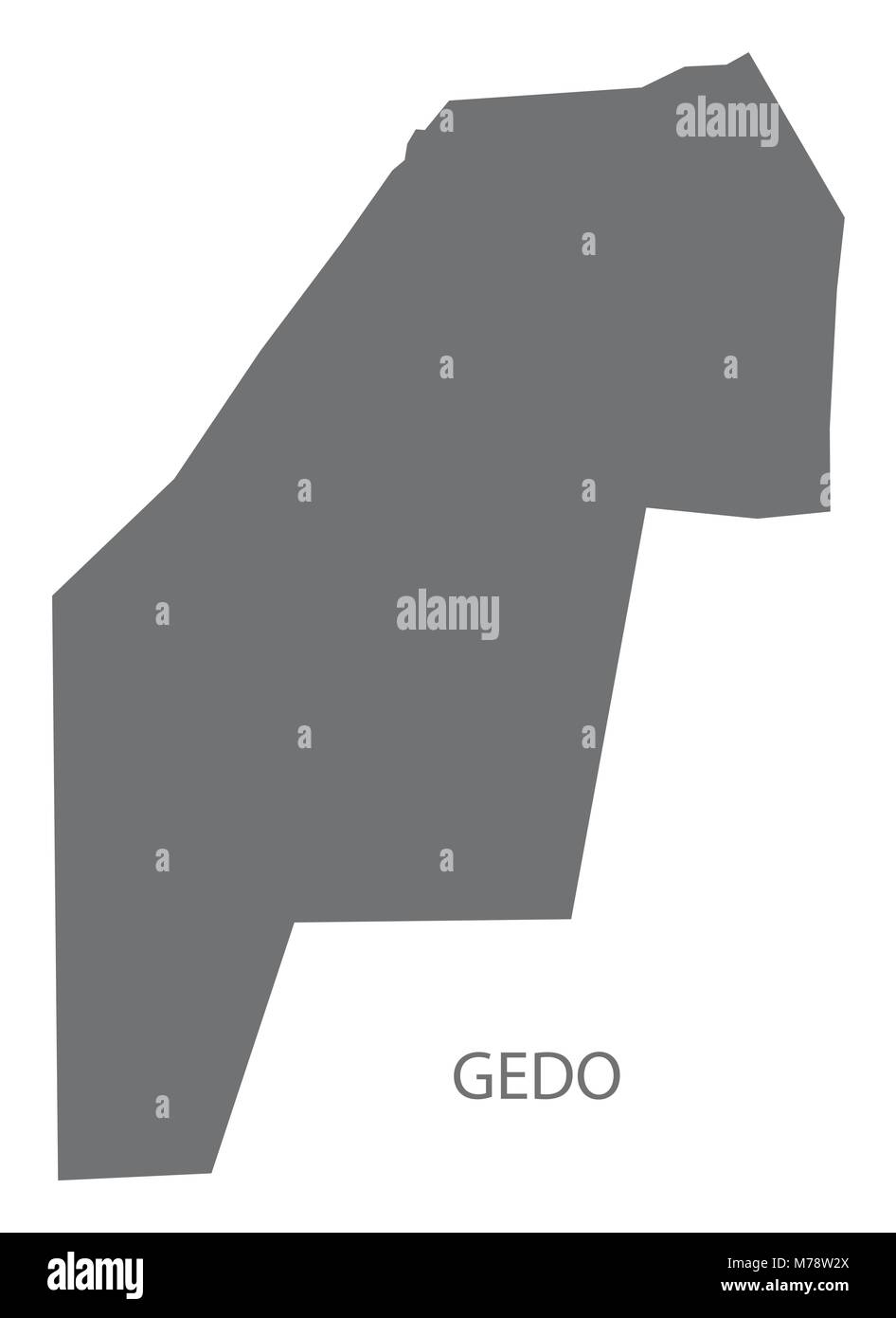 Gedo map of Somalia grey illustration shape Stock Vector