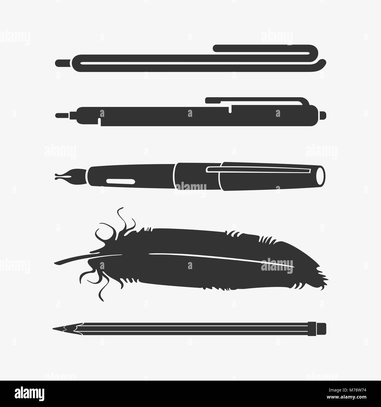 Set of Writing Instruments Stock Vector Image & Art Alamy