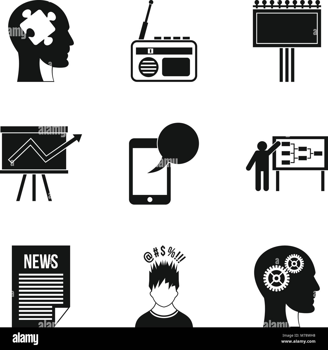 Underlying reason icons set, outline style Stock Vector Image & Art - Alamy