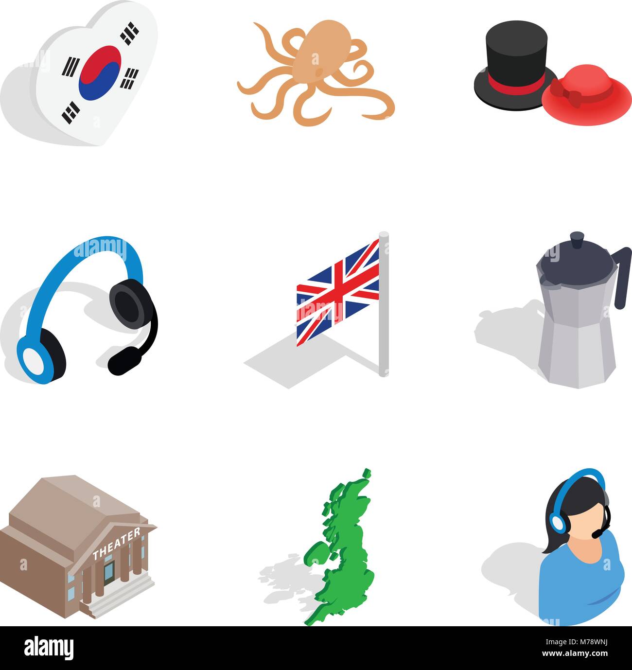 Welfare icons set, isometric style Stock Vector Image & Art - Alamy