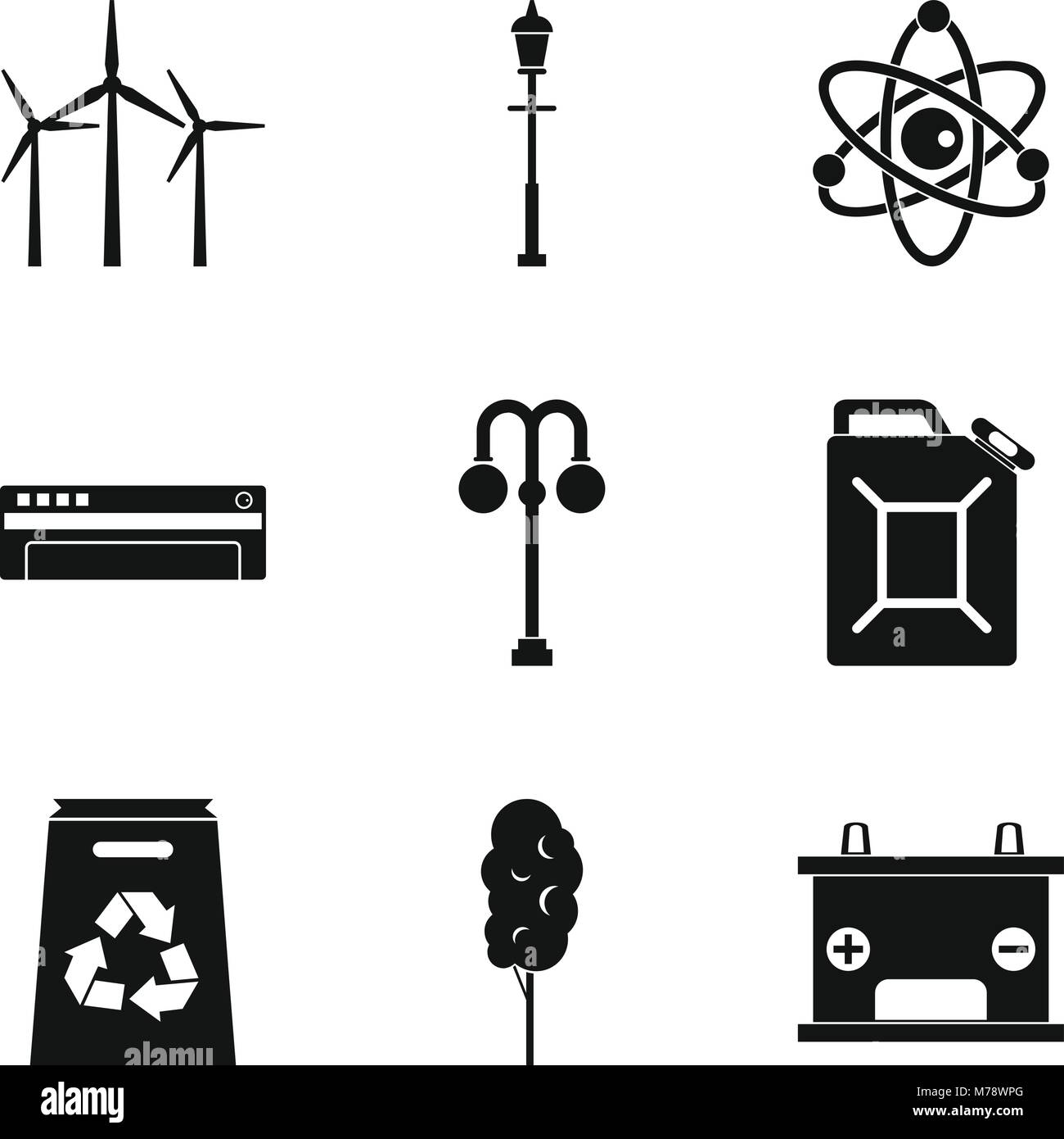 Windmill icons set, simple style Stock Vector Image & Art - Alamy