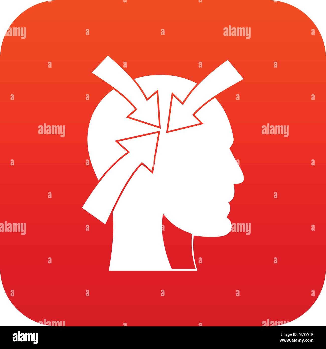 Head with arrows icon digital red Stock Vector Image & Art - Alamy