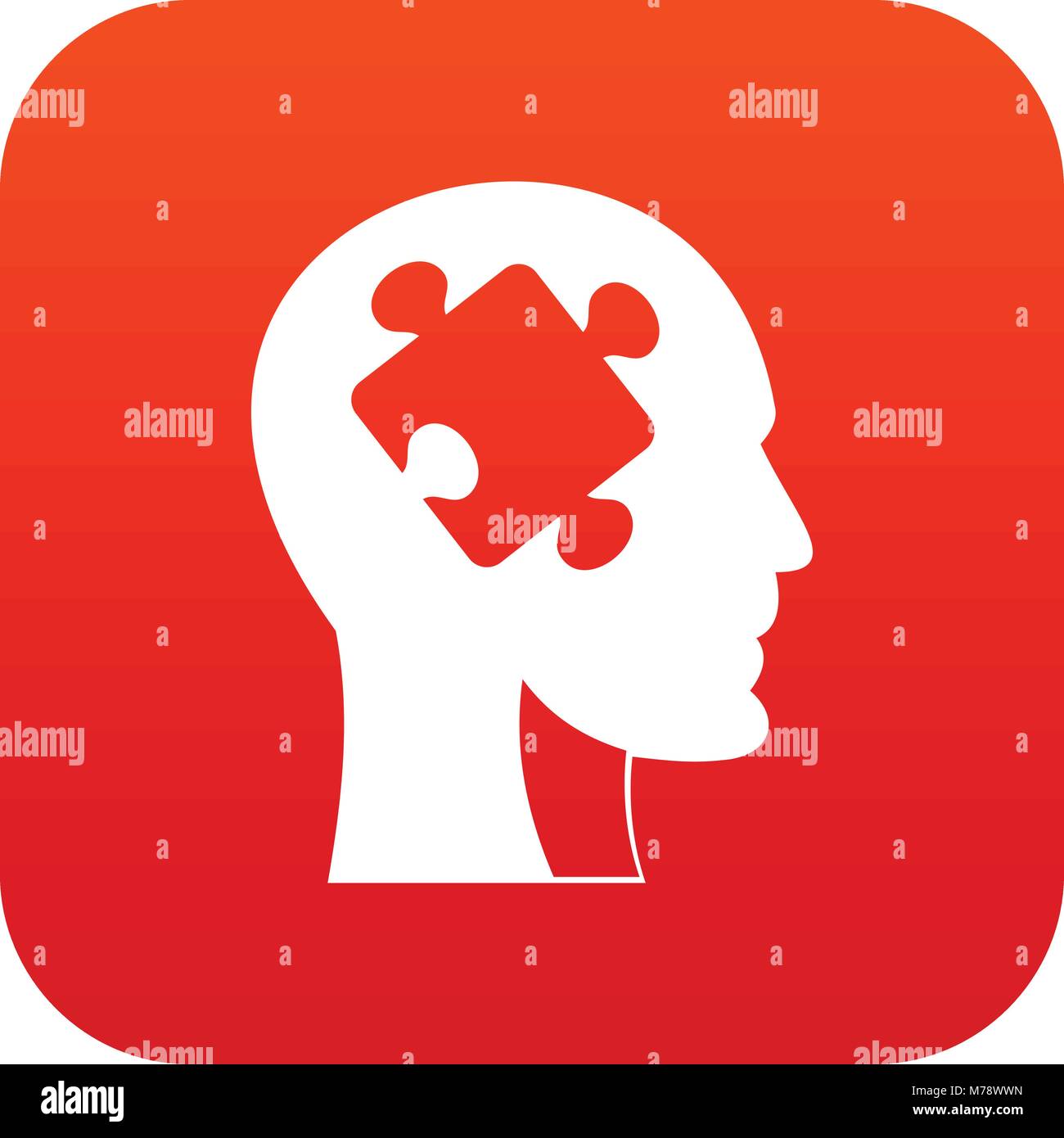 Head with puzzle icon digital red Stock Vector Image & Art - Alamy