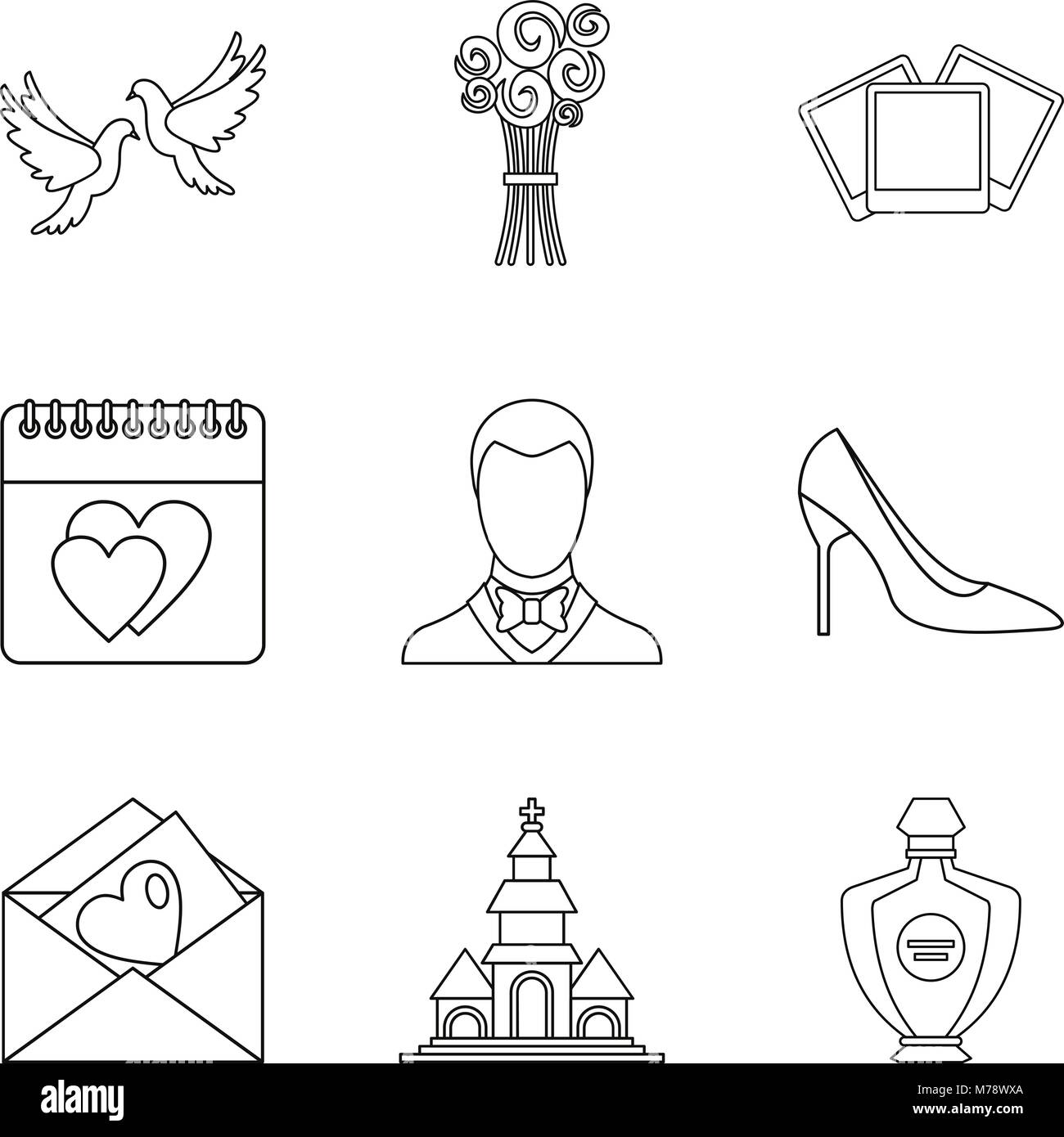 Womanish icons set, outline style Stock Vector Image & Art - Alamy