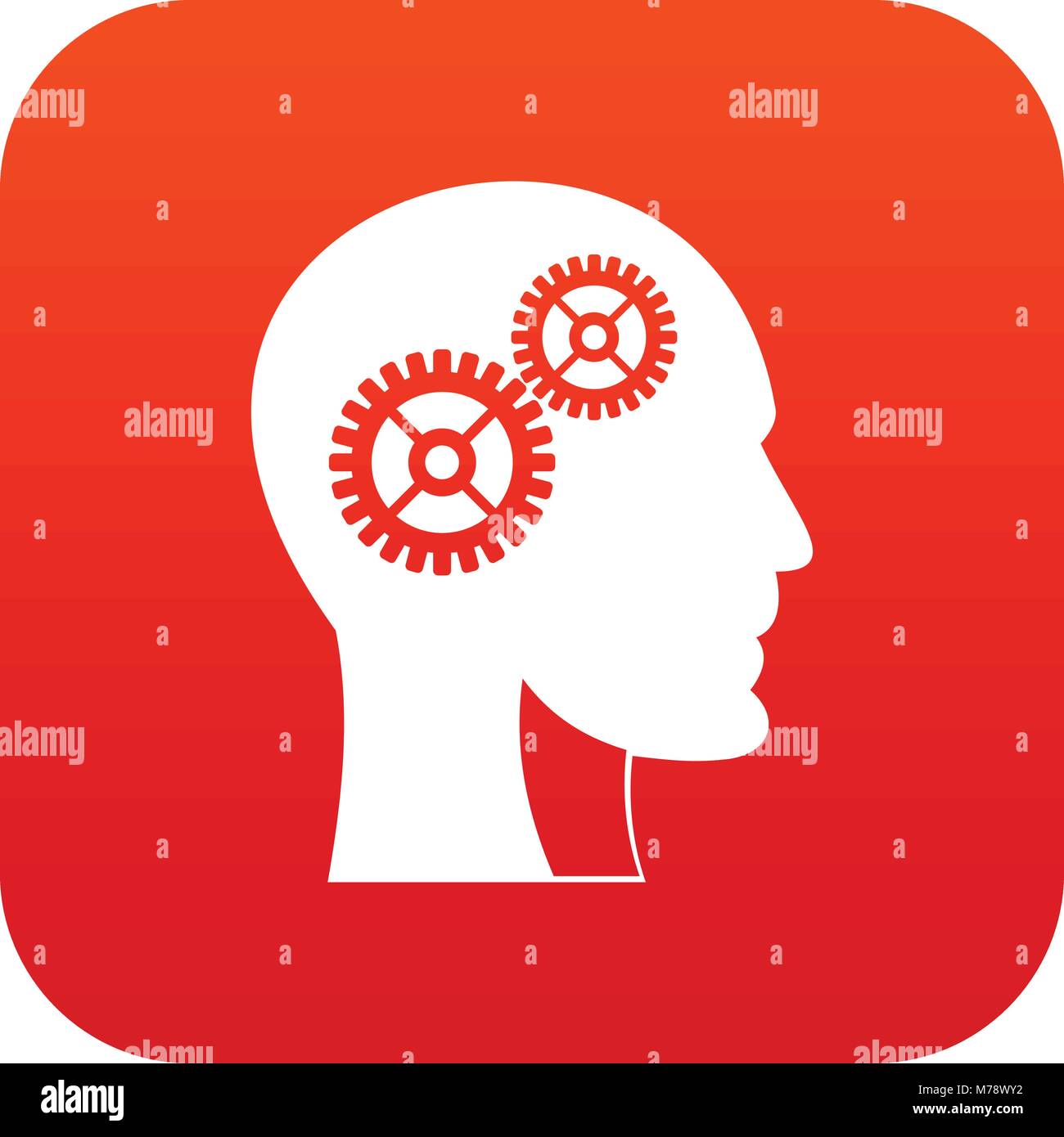 Gears in human head icon digital red Stock Vector Image & Art - Alamy