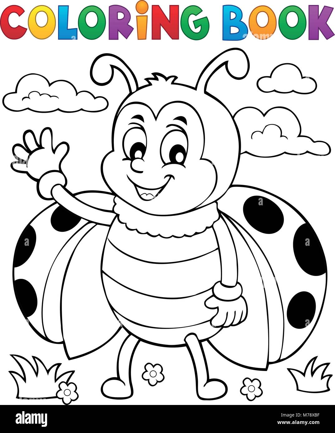 Coloring book ladybug theme 5 - eps10 vector illustration Stock Vector ...