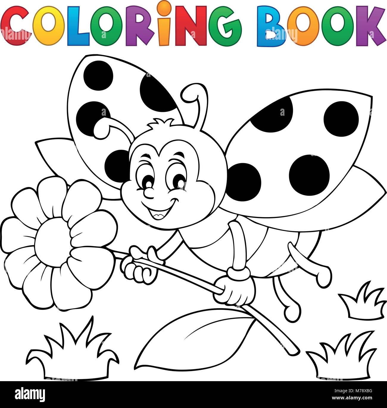 Coloring book ladybug theme 4 - eps10 vector illustration Stock Vector ...