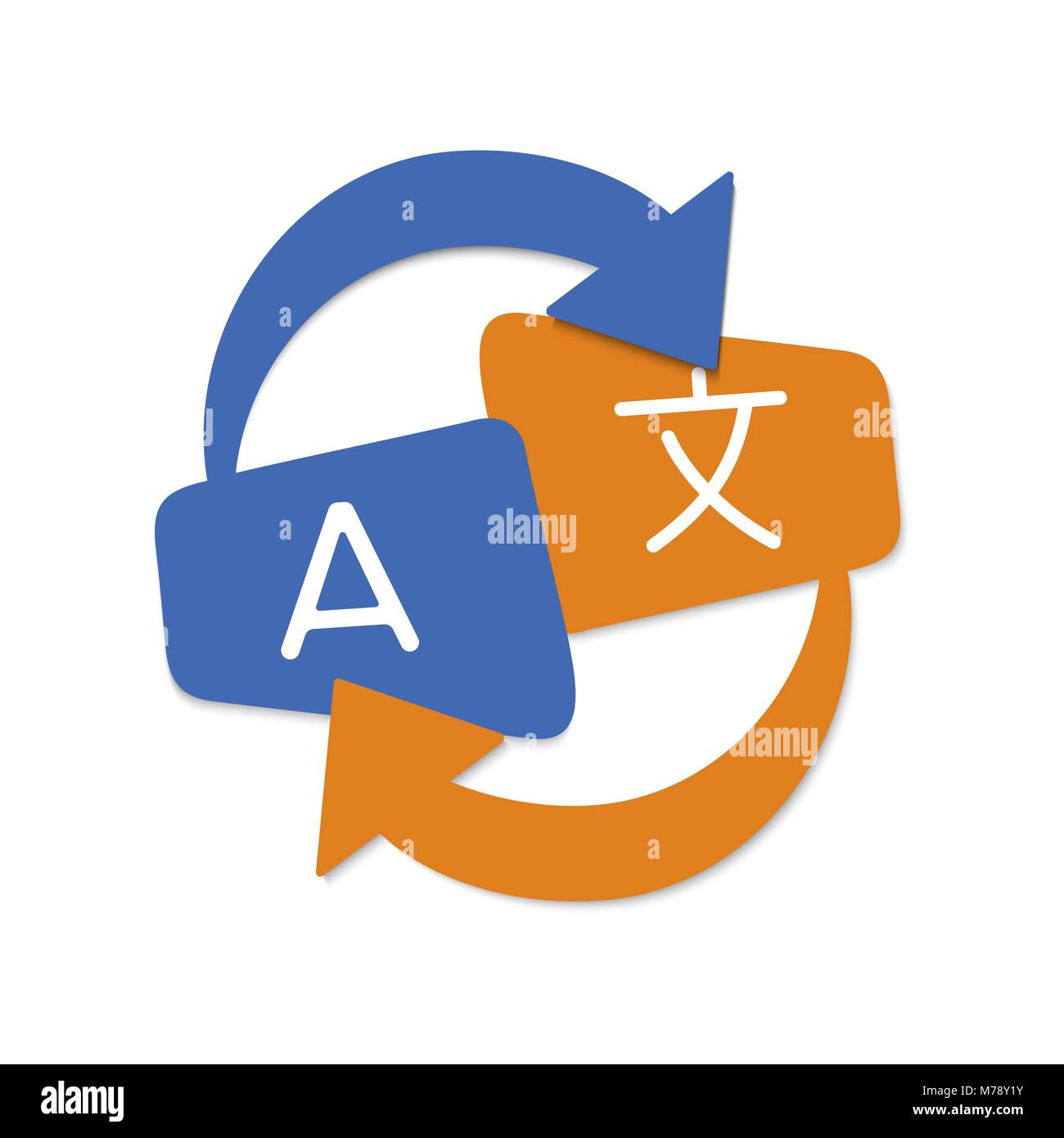 Language translation icon in flat art style. International communication symbol illustration. EPS10 vector. Stock Vector