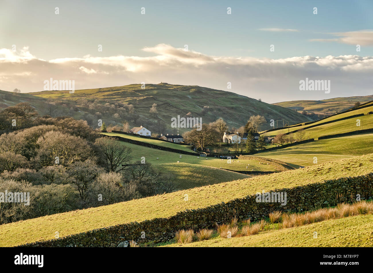 Remote farm buildings hidden in a valley Stock Photo Alamy