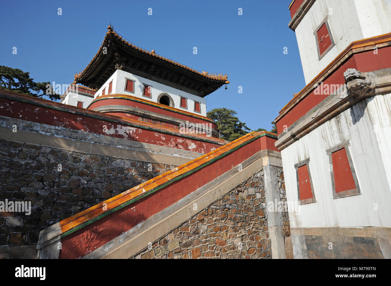 Buildings in front of the Bodhisattva hall at the Puning temple in Chengde, Hebei province, China Stock Photo