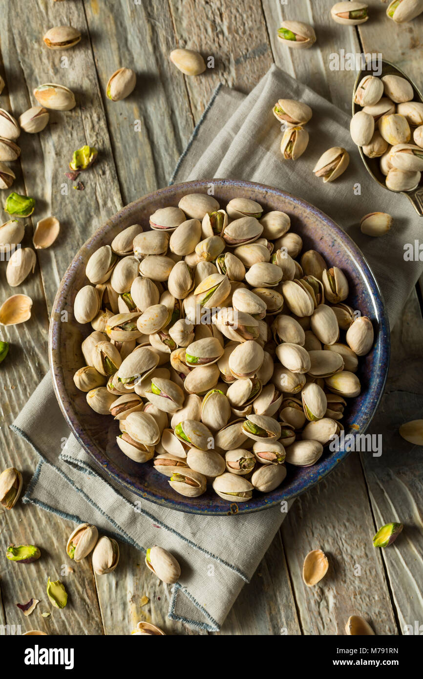 Raw Organic Green Fresh Pistachios in a Bowl Stock Photo Alamy