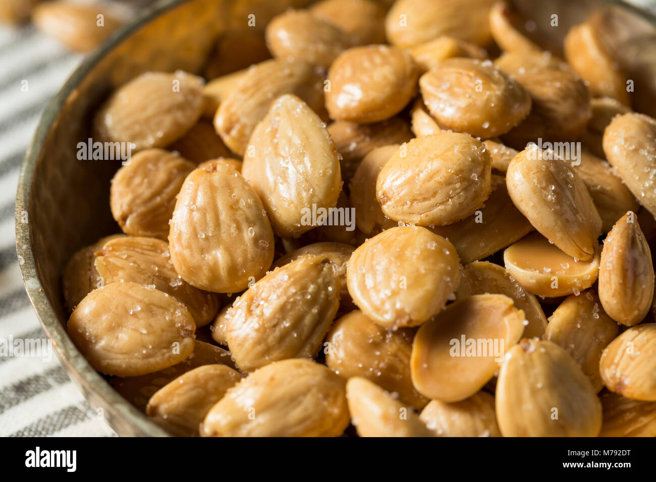 Healthy Organic Roasted Marcona Almonds with Salt Stock Photo Alamy