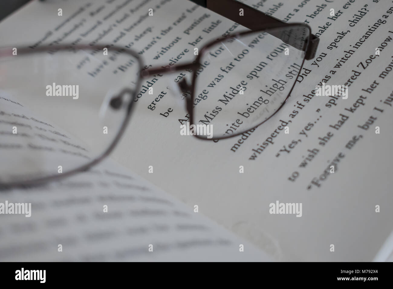 book with glasses on Stock Photo