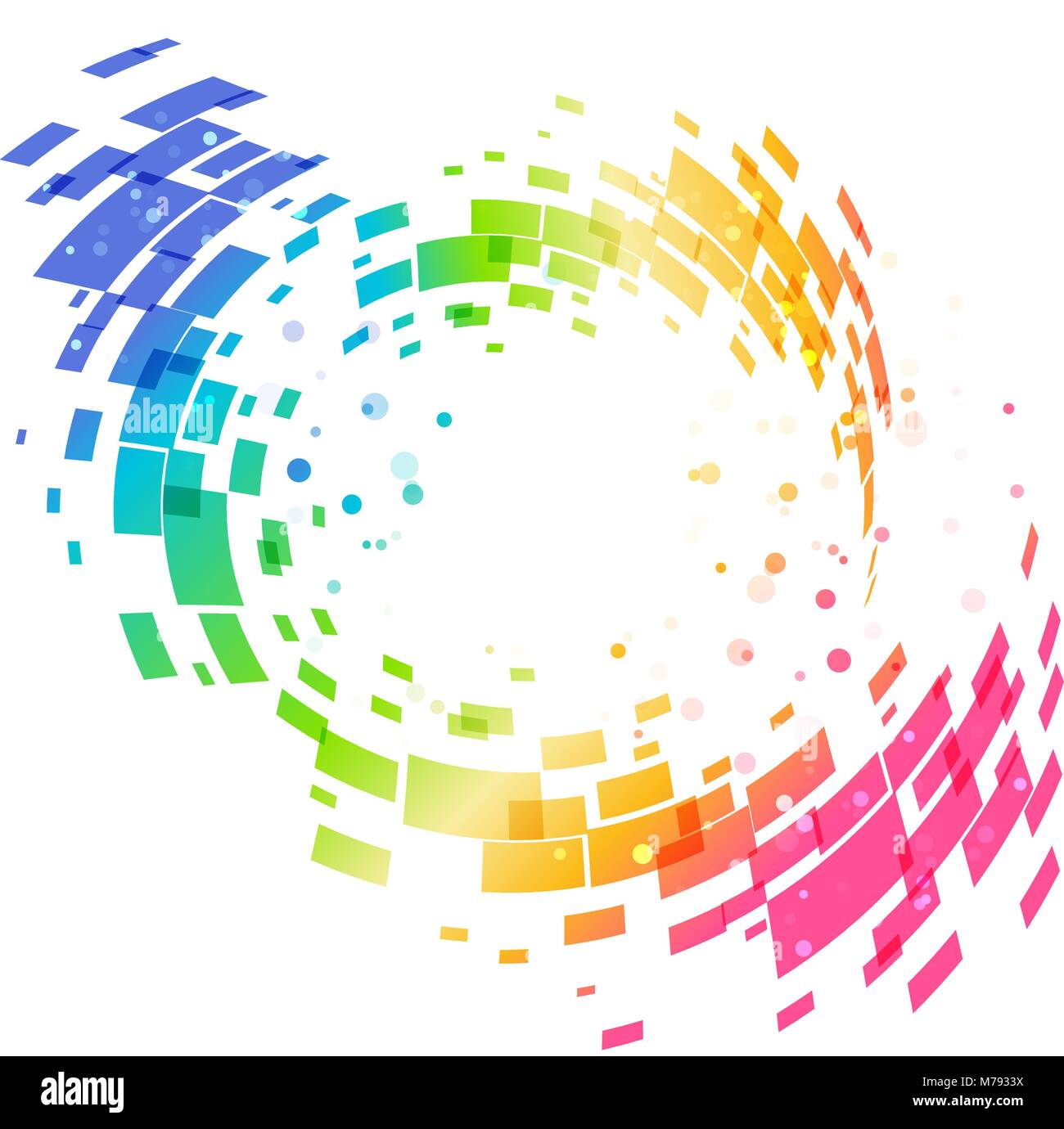 Abstract geometric colorful circular background, design element, frame background Stock Vector