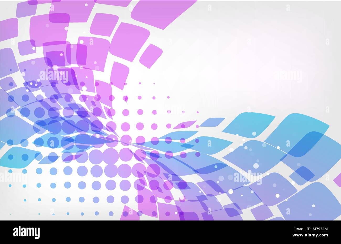 Abstract background, purple and blue geometric elements on white, petals  and halftone pattern Stock Vector Image & Art - Alamy