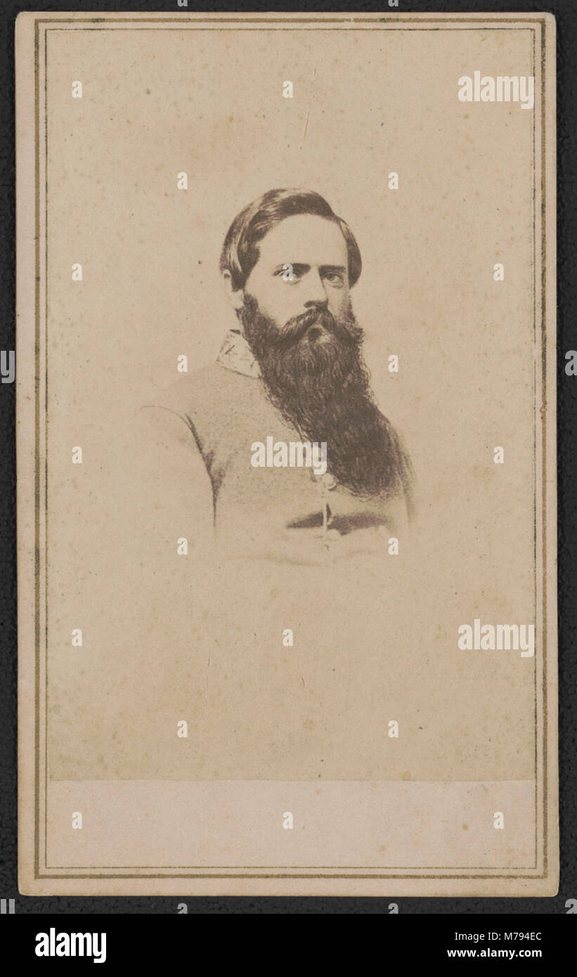 Major General Fitzhugh Lee of the 1st Virginia Cavalry Regiment is depicted in uniform, representing his leadership during the American Civil War and his contributions to military history. Stock Photo
