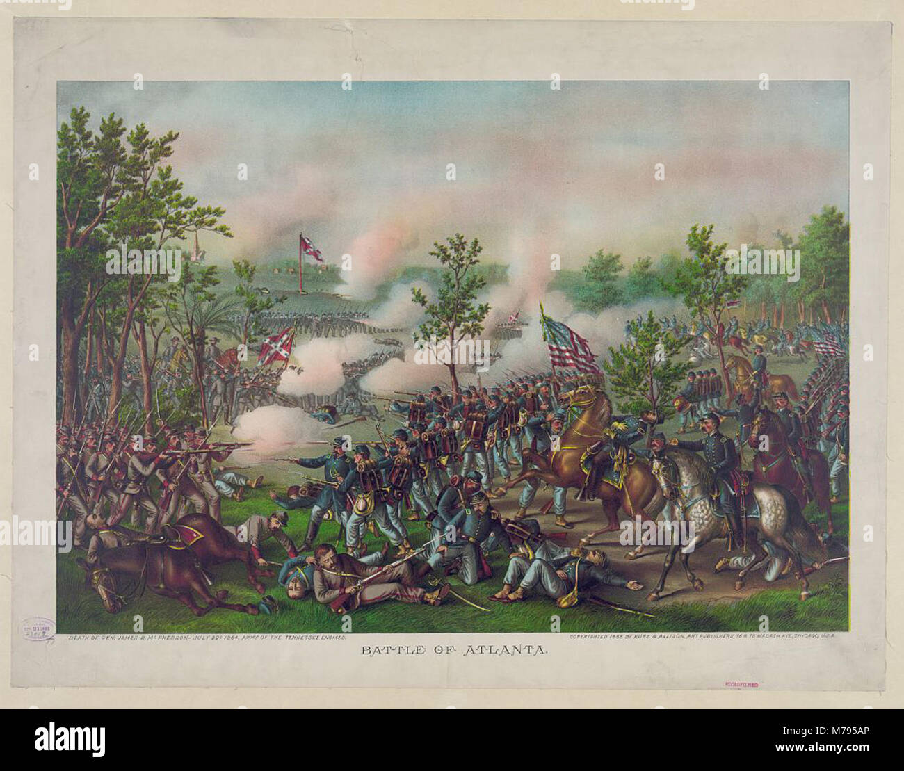 Battle of Atlanta-Death of Gen. James B. McPherson-July 22d 1864-Army of the Tennessee engaged LCCN91482104 Stock Photo
