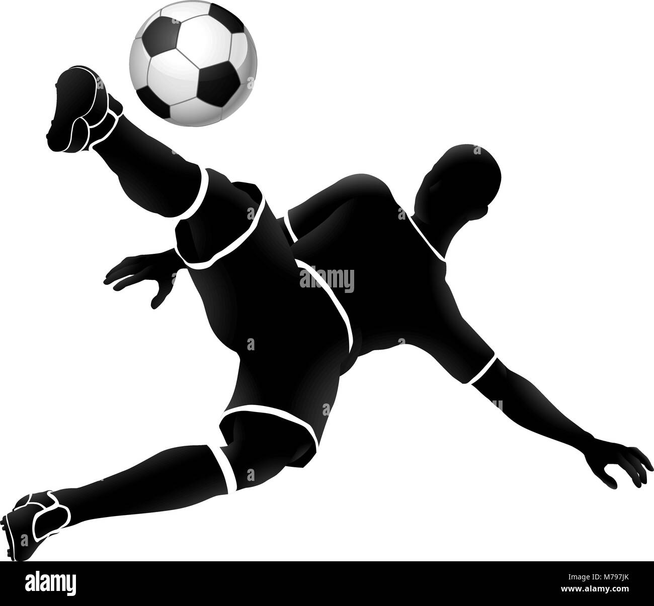 Soccer Football Player Silhouette Black And White Stock Photos Images 