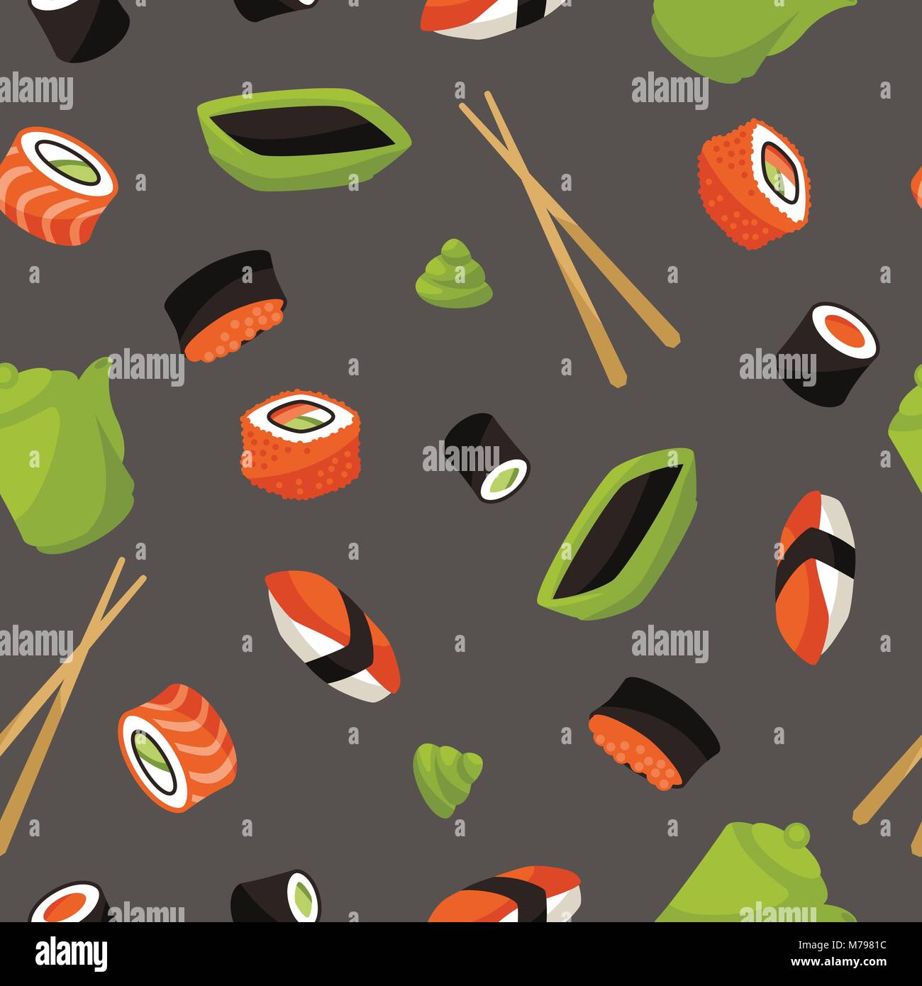Seamless pattern with sushi Stock Vector Image & Art - Alamy