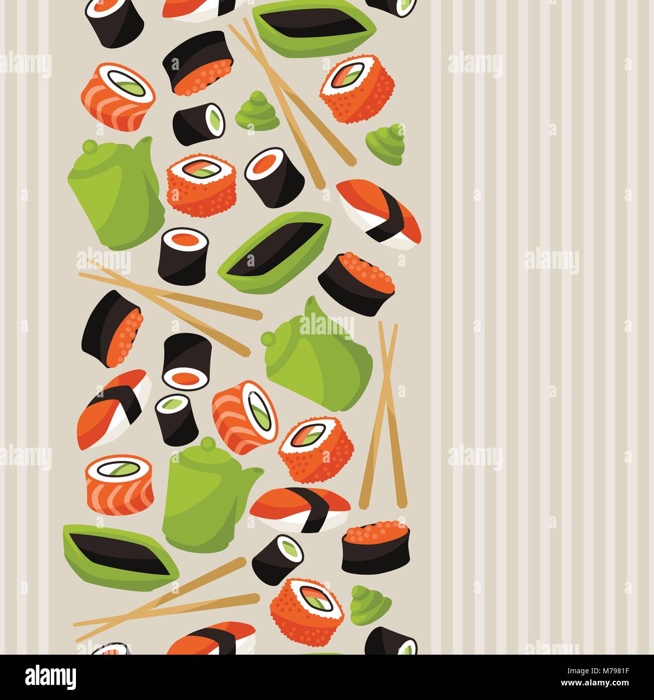 Seamless pattern with sushi Stock Vector Image & Art - Alamy