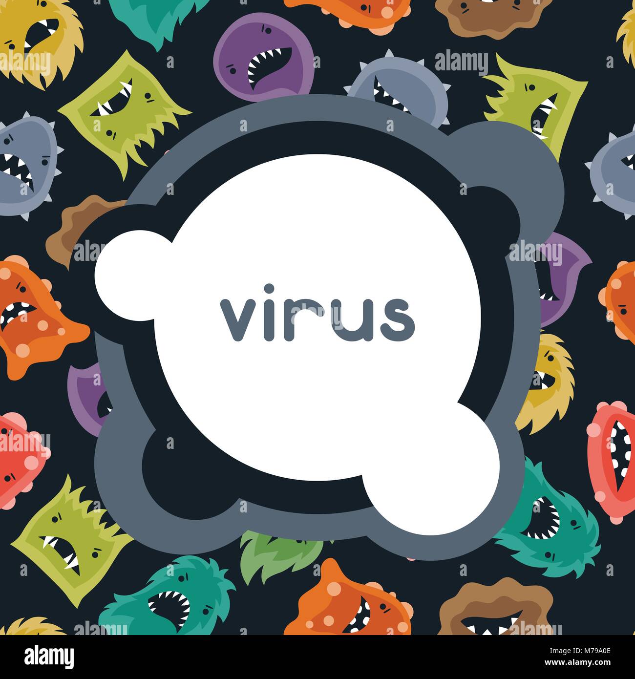 Background with little angry viruses and monsters Stock Vector Image ...