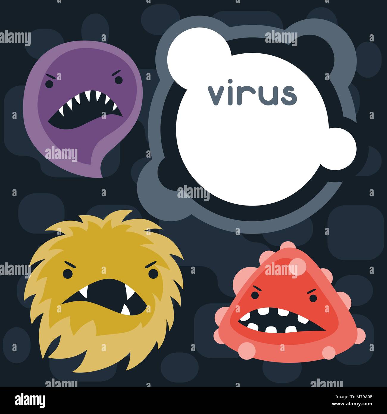 Background with little angry viruses and monsters Stock Vector Image ...
