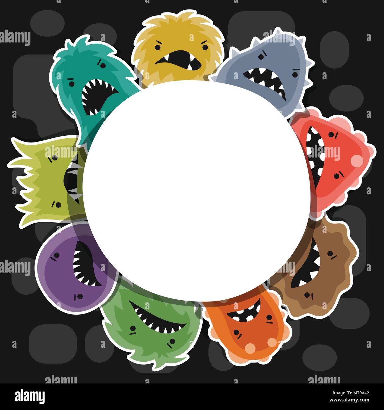 Background with little angry viruses and monsters Stock Vector Image ...