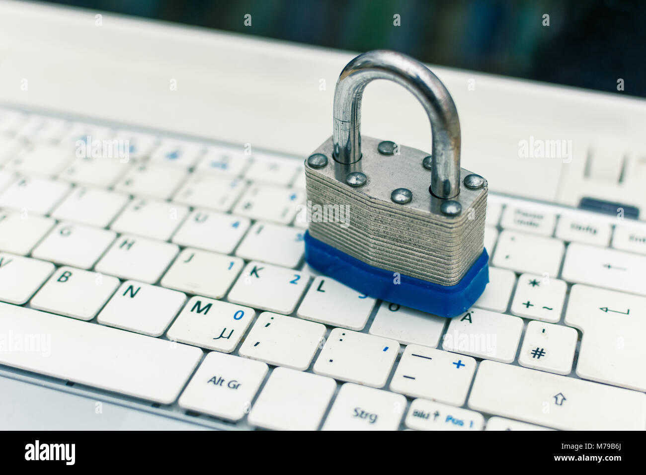 Lock on Laptop Computer Security Stock Photo Alamy