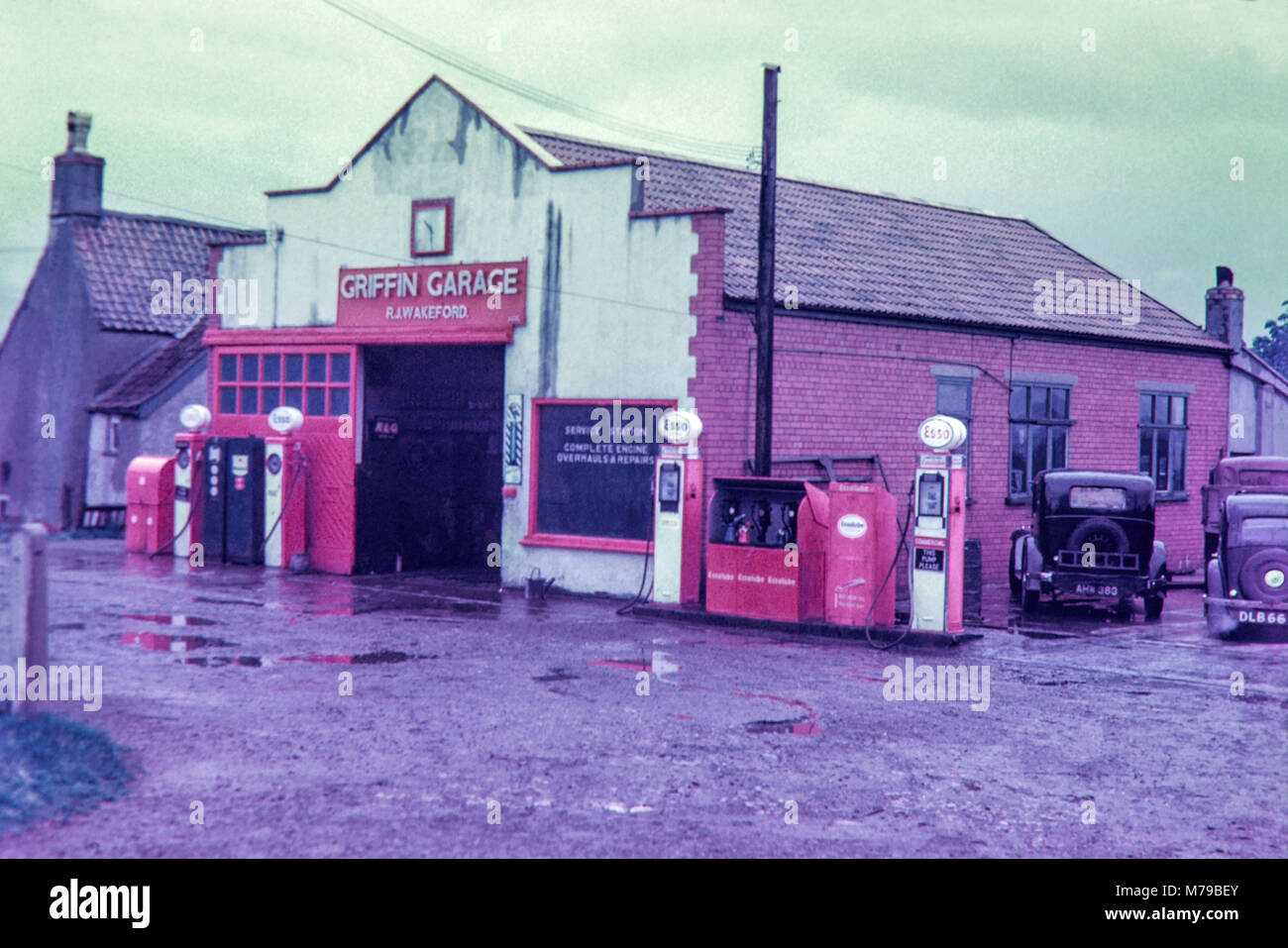 R.J. Wakeford, Griffin Garage and Esso fuel station at Bridgeyate, near Bristol. Image taken in