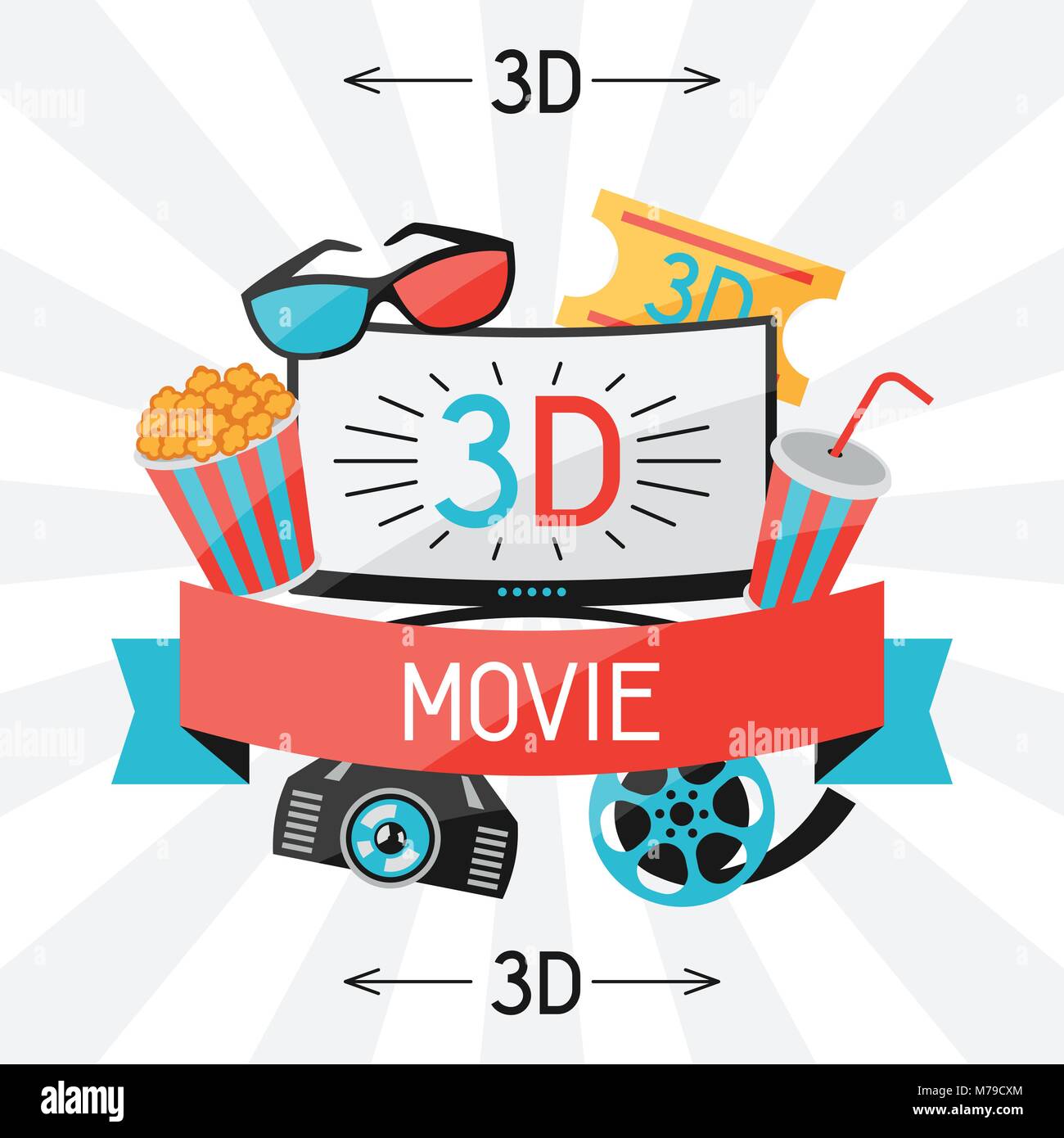 Background of movie elements and cinema icons Stock Vector Image & Art ...
