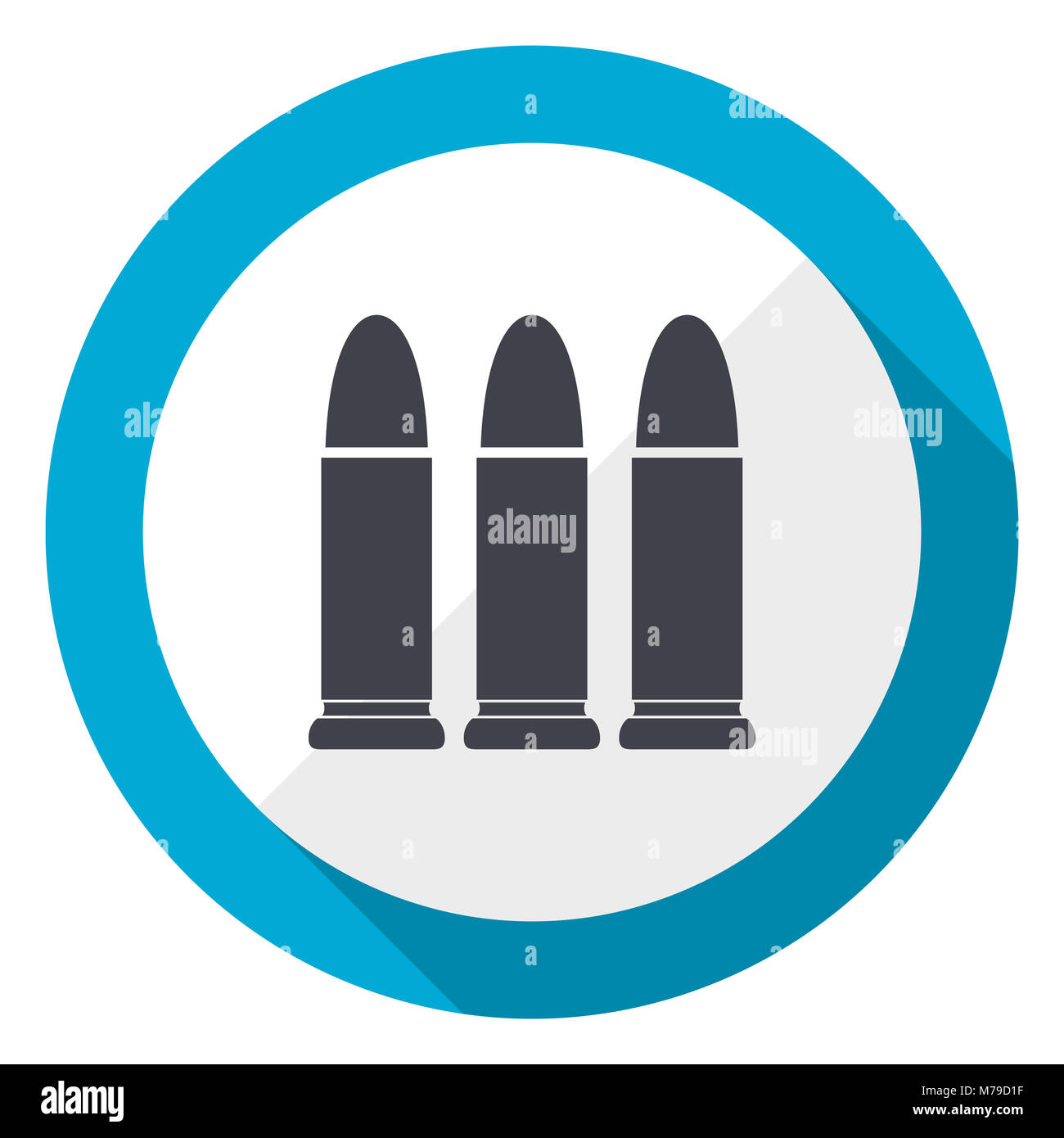 Ammunition blue flat design web icon Stock Photo - Alamy