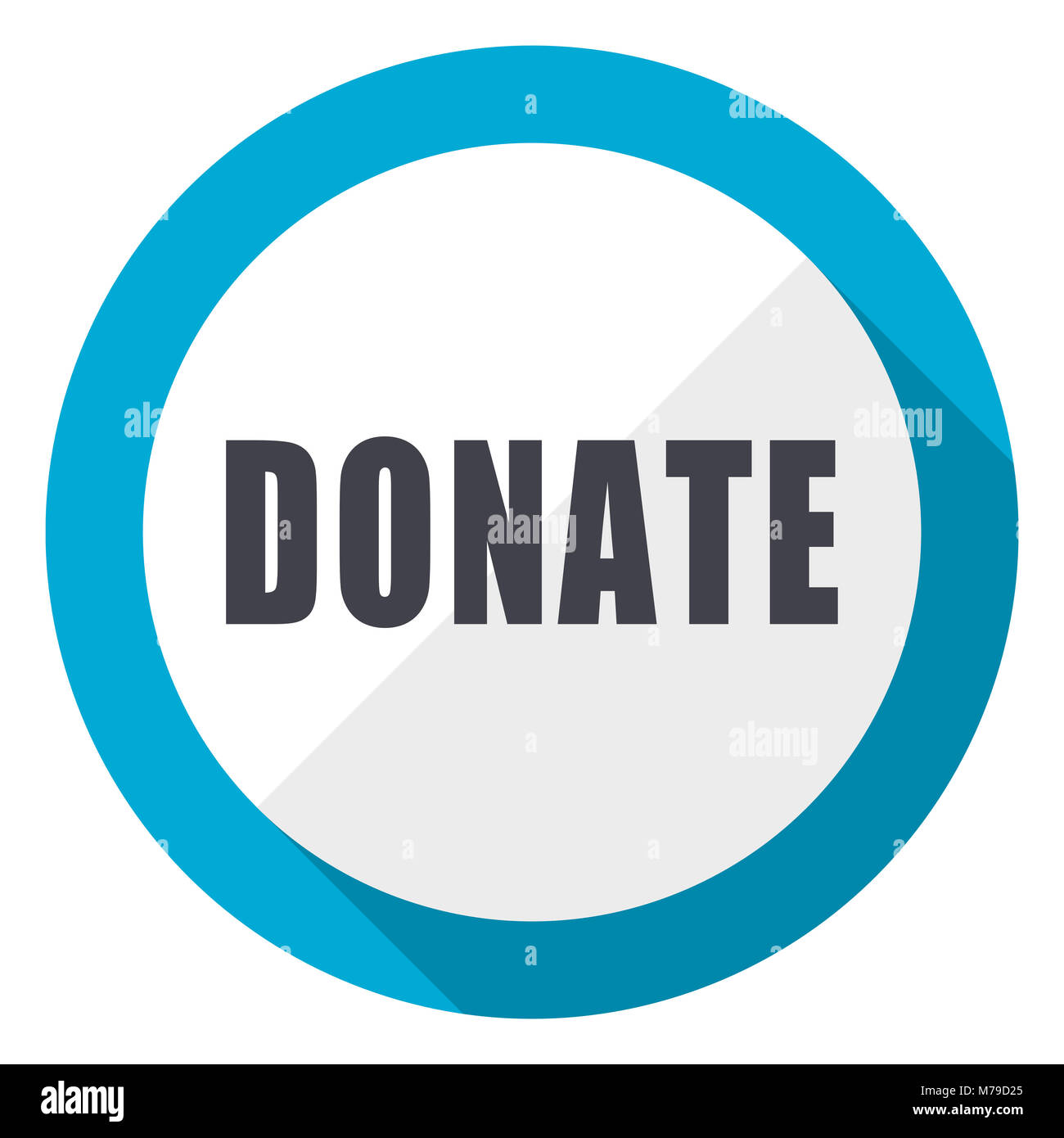 Donate blue flat design web icon Stock Photo