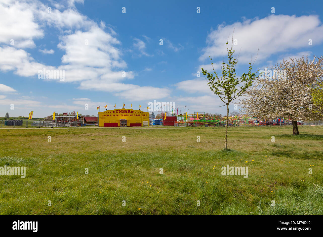 Travelling fairground on Woolwich Common, Woolwich, London, UK Stock Photo