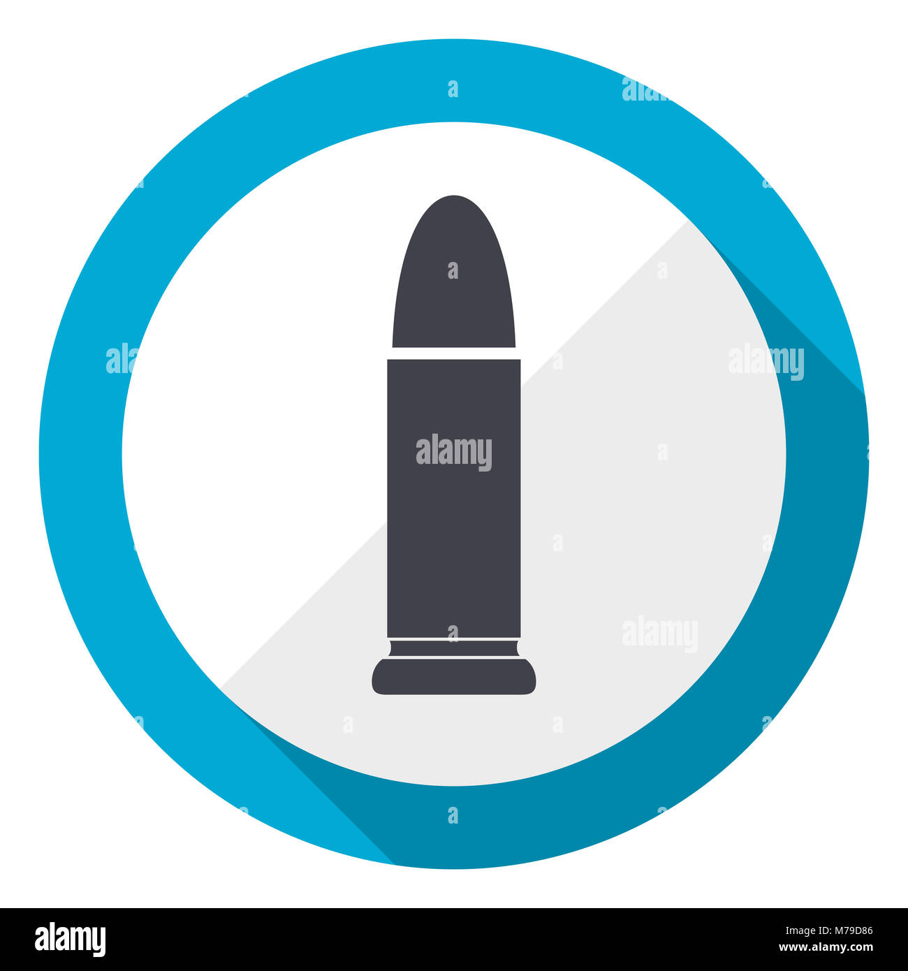 Ammunition blue flat design web icon Stock Photo - Alamy