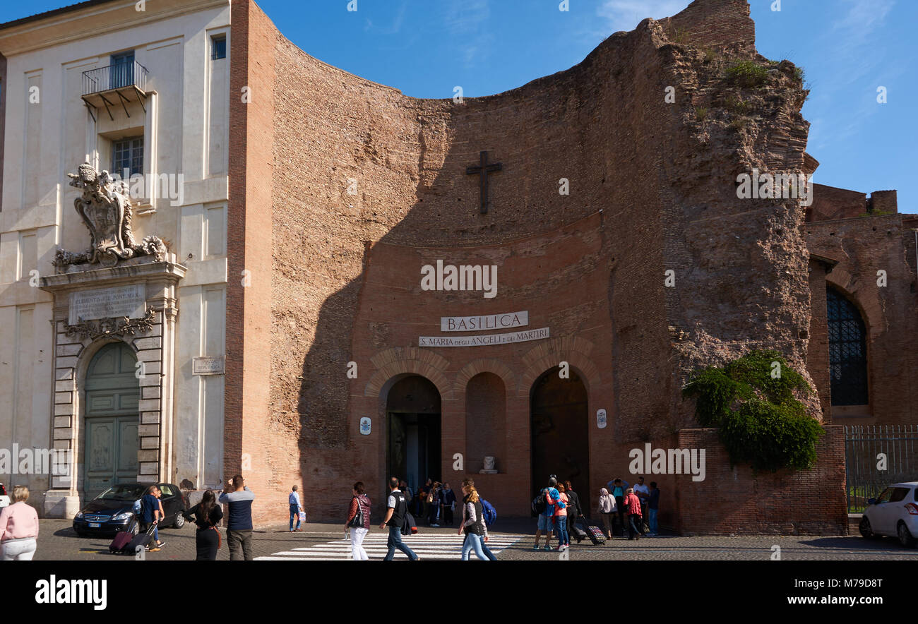 Rome, Italy October 10, 2016 Santa Maria degli Angeli e dei Martiri Church in Rome, Italy