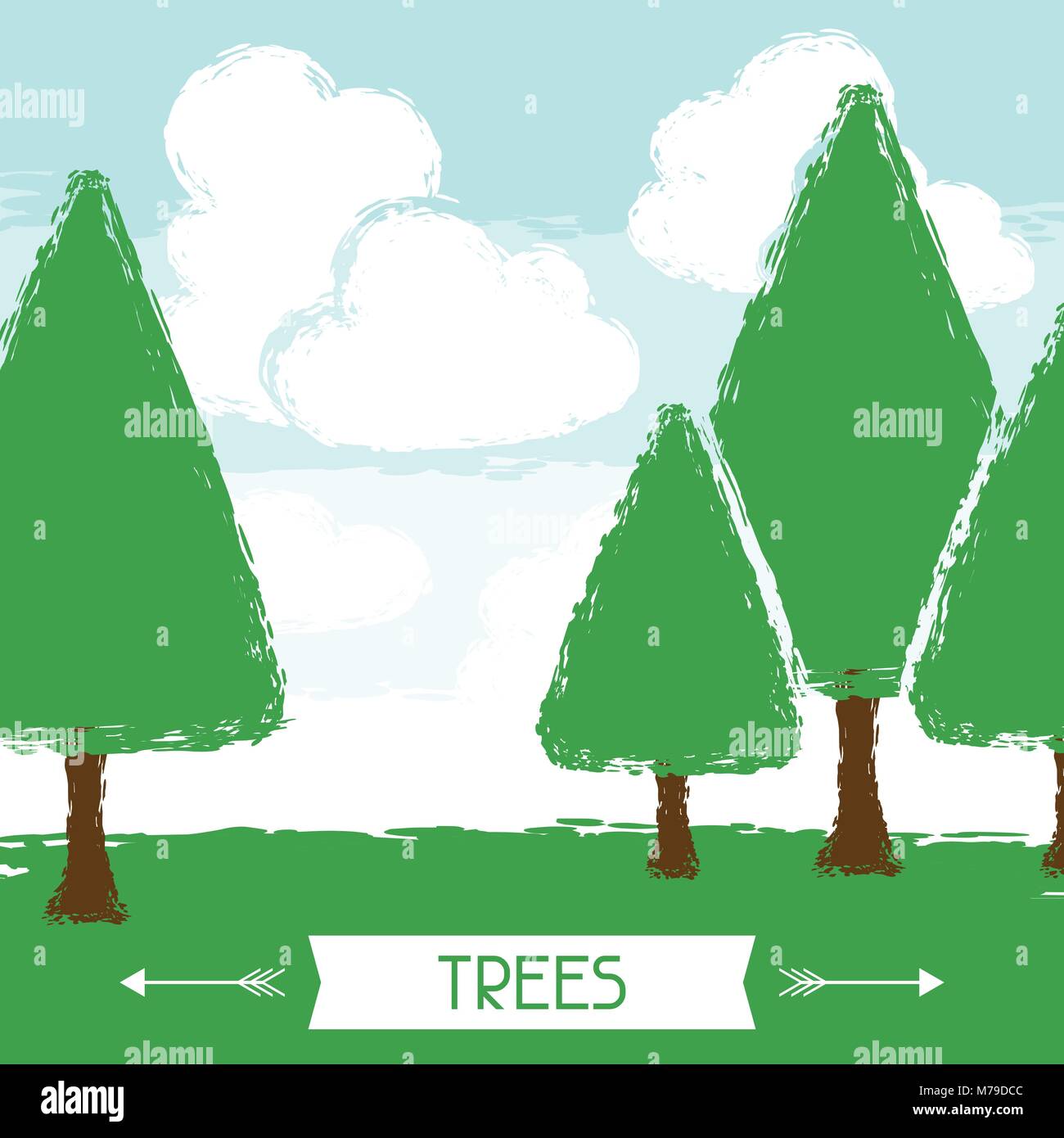 Natural background with trees in grunge style Stock Vector Image & Art ...