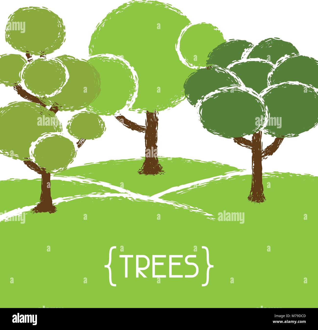 Natural background with trees in grunge style Stock Vector Image & Art ...