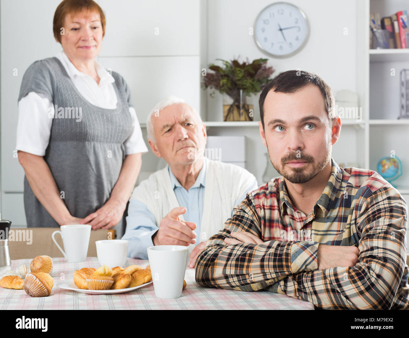 Mother and mature son and tension hi-res stock photography and images ...