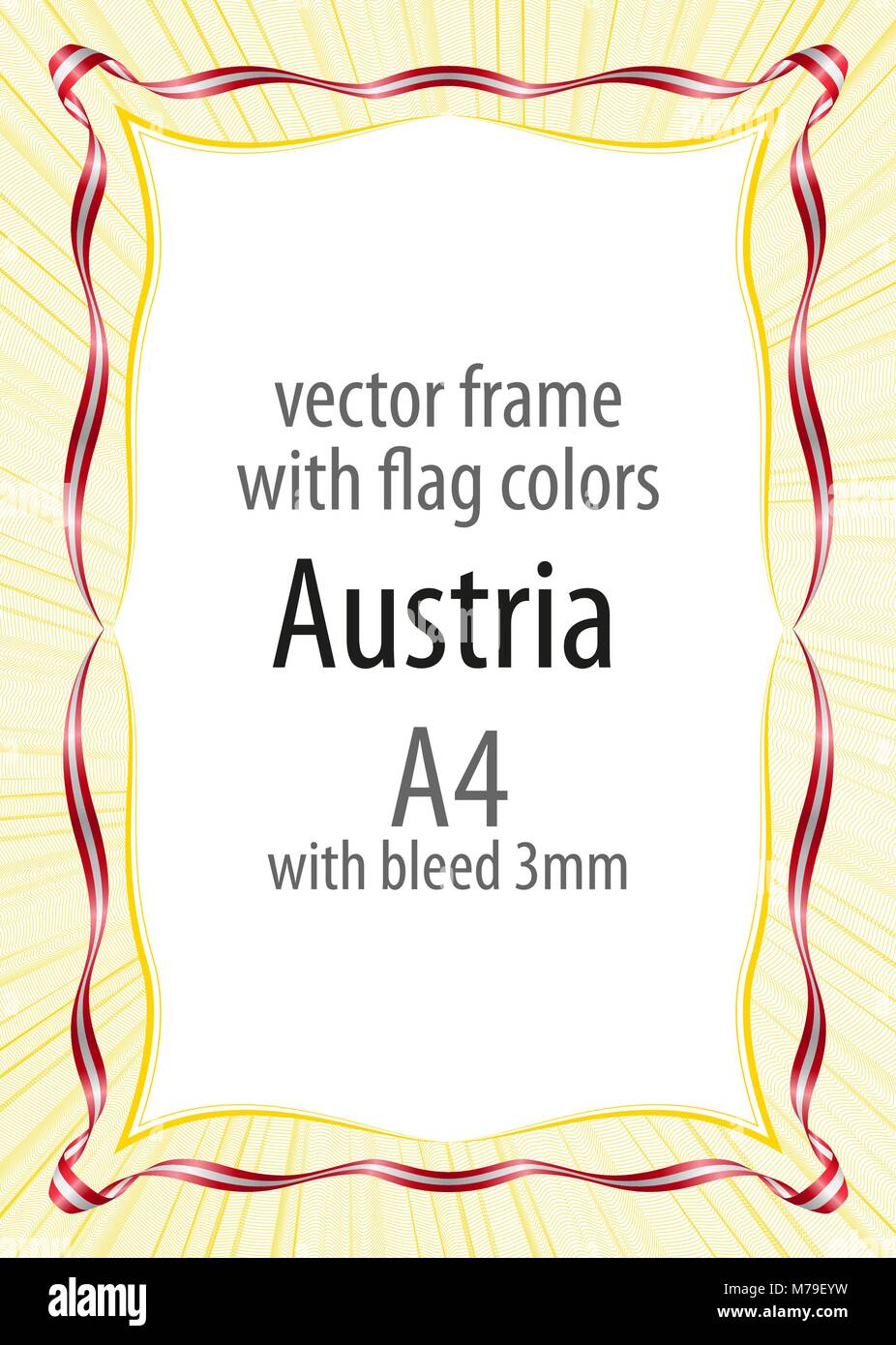Frame and border of ribbon with the colors of the Austria flag Stock ...