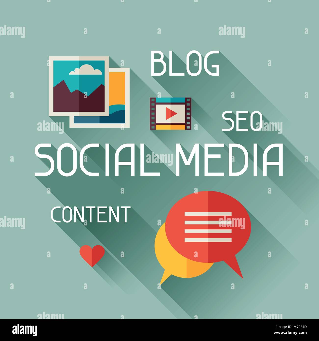 Social media concept illustration in flat design style Stock Vector ...