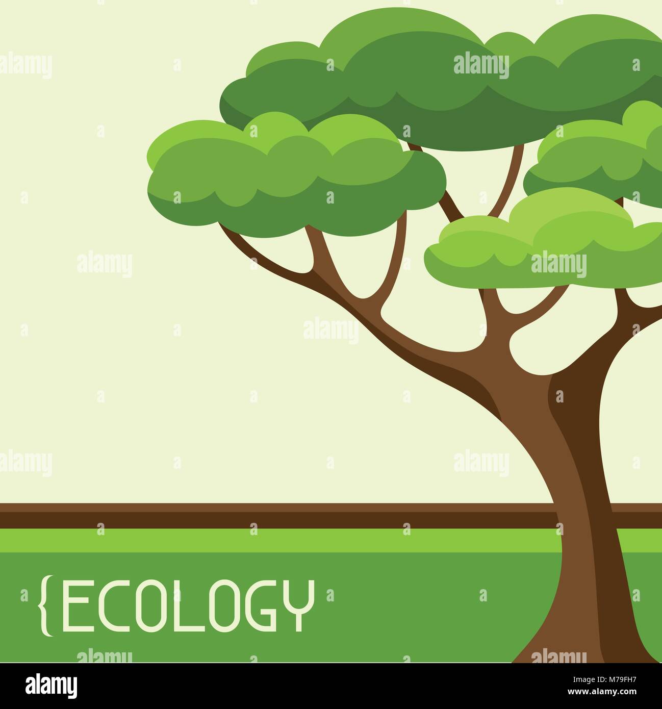 Ecology background design with abstract stylized tree Stock Vector ...